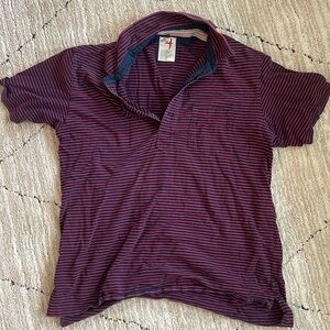 Relwen polo rarely worn, navy dark red stripe